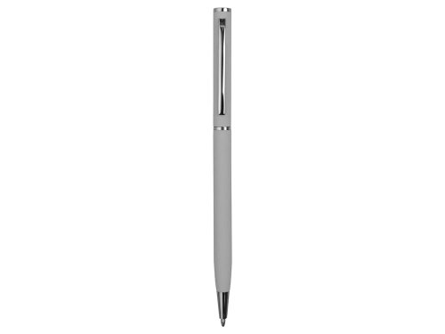 Ручка металлическая шариковая Атриум с покрытием софт-тач, серый