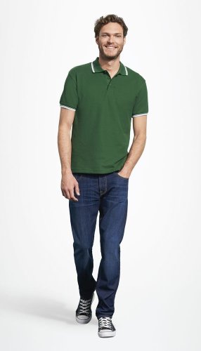 Рубашка поло мужская с контрастной отделкой Practice 270, темно-синий/белый