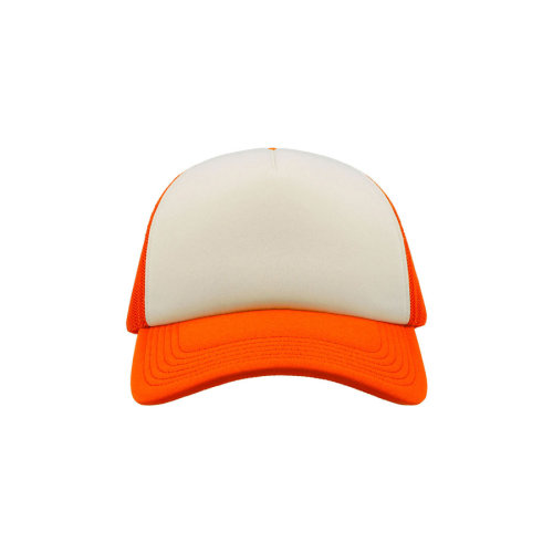 Бейсболка RAPPER, 5 клиньев, пластиковая застежка (белый, оранжевый)