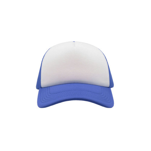 Бейсболка RAPPER, 5 клиньев, пластиковая застежка (белый, синий)