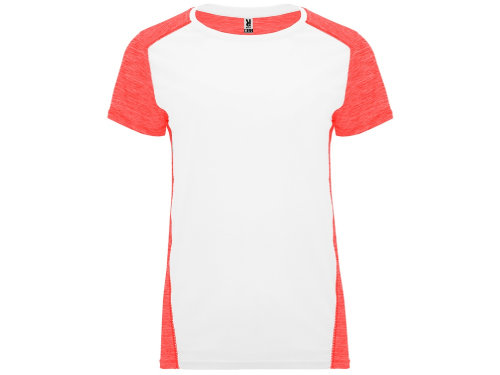 Спортивная футболка Zolder женская, белый/меланжевый неоновый коралловый
