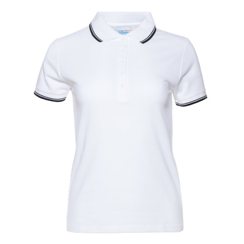 Рубашка поло женская STAN с окантовкой хлопок/полиэстер 185, 04BK, белый