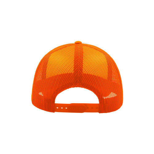Бейсболка RAPPER, 5 клиньев, пластиковая застежка (белый, оранжевый)