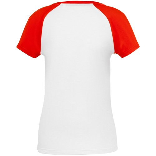 Футболка женская T-bolka Bicolor Lady, белая с красным