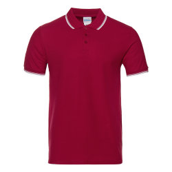 Рубашка поло мужская STAN с окантовкой хлопок/полиэстер 185, 04T, бордовый