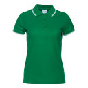 Рубашка поло женская STAN с окантовкой хлопок/полиэстер 185, 04BK, зелёный