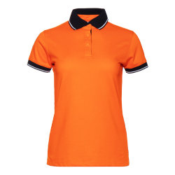 Рубашка поло женская STAN с контрастными деталями хлопок/полиэстер 185, 04CW, оранжевый