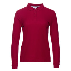 Рубашка поло женская STAN длинный рукав хлопок/полиэстер 185, 04SW, бордовый