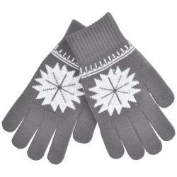 Перчатки для сенсорных экранов  "Снежинка" (серый)